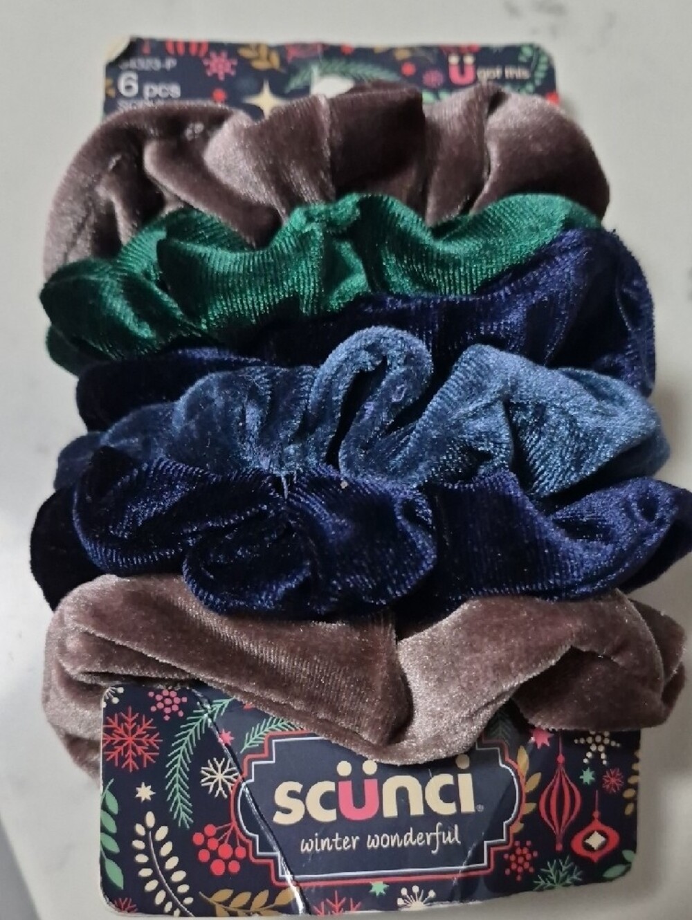 D'Bello Velvet Scrunchie 6PCS Pack 3PCS Scrunchies Rhinestone Clip Set Bangle - Picture 9 of 12